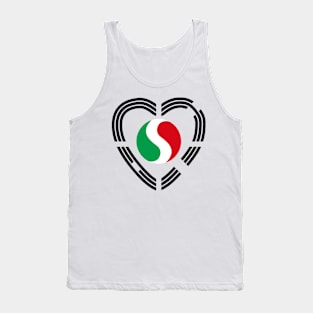 Korean Italian Multinational Patriot Flag Series (Heart) Tank Top